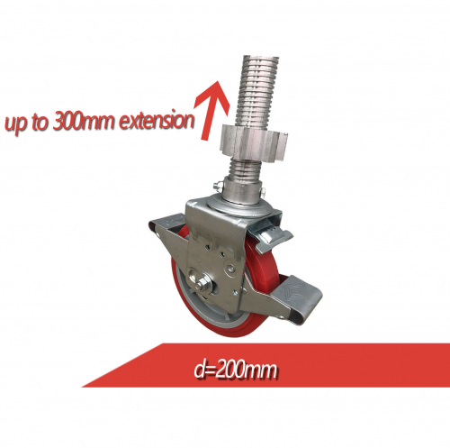 8′ Adjustable Wheels x 4 for mobile scaffold tower